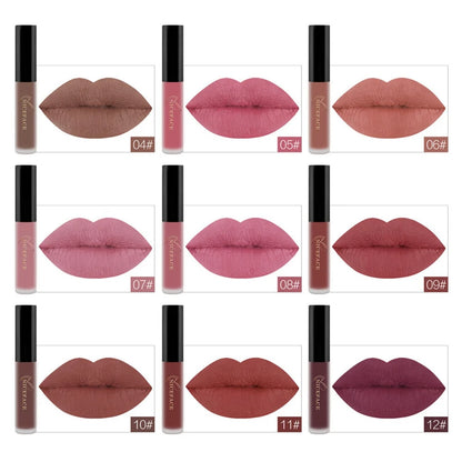 NICEFACE Nude Matte Liquid Lipsticks Waterproof Long Lasting Lip Gloss Sexy Red Velvet Lip Tint Women Makeup Cosmetics Batom