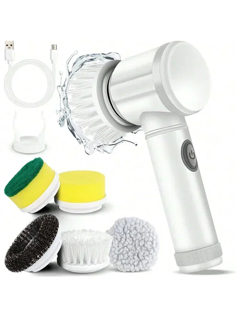 2025 Cordless Electric Spin Scrubber - 5 Brush Heads, IPX7 Waterproof, Rechargeable Bathroom Cleaner for Tile/Shower/Grout