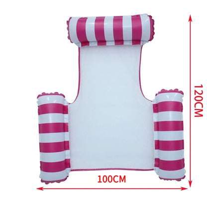 Adult inflatable water mat、Foldable reclining chair with backrest、Inflatable striped floating bed、Single hammock