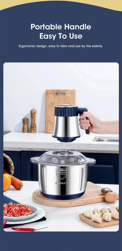 304 Stainless Steel Multifunctional Electric Food Processor 2L 3L 5L Meat Grinder Mincer Vegetable Chopper Slicer 220V EU Plug