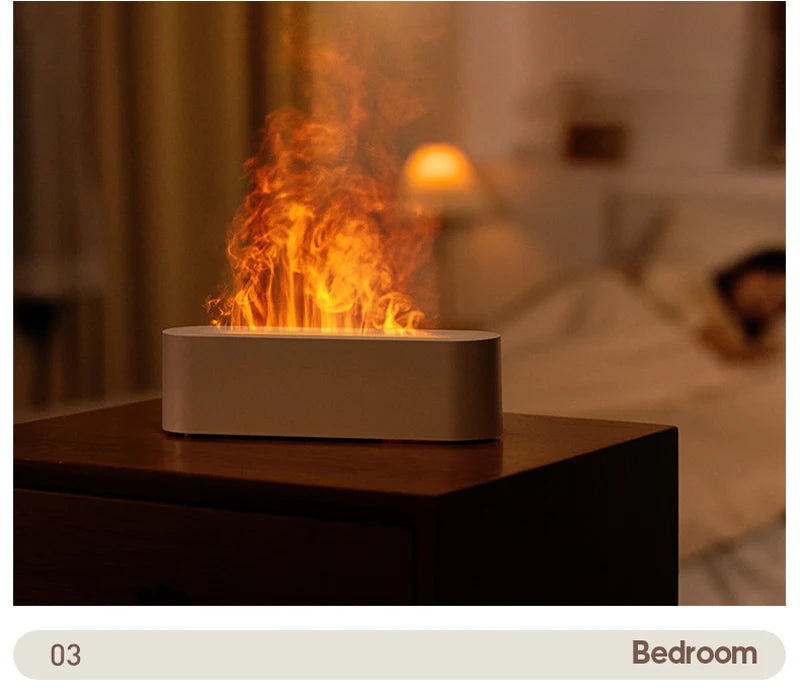 Simulated Flame Aromatherapy Diffuser USB Air Humidifier Desktop Purifier Supports Essential Oil Aroma Cool Mist Difusor