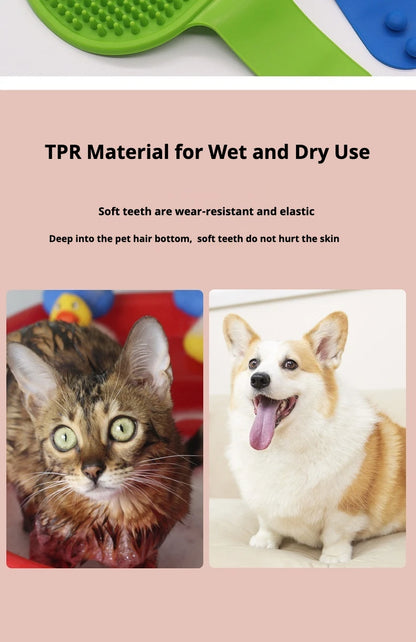Soft Rubber Dog Cat Brush Pet Bath Silicone Comb Pet Hair Remover Dogs Stuff Cat Comb Grooming Tools Pet Supplies