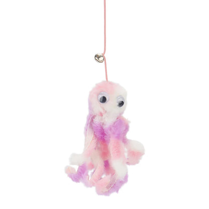 Small Octopus Cat Toy Suction Cup Hanging Cat Toy Squid Retractable Hanging Door Pet Supplies Self-hey Interactive