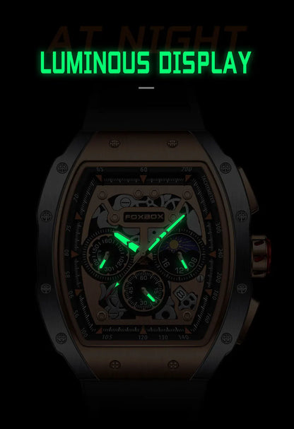 Relogio Masculino FOXBOX Men Watch LIGE Top Brand Luxury Military Square Watch Men Military Waterproof Quartz Watches For Men