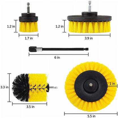 3pc/5Pcs Electric Drill-Brush Kit Power Scrubber Brush For Carpet Bathroom Surface Tub Furniture Shower Tile Tires Cleaning Tool