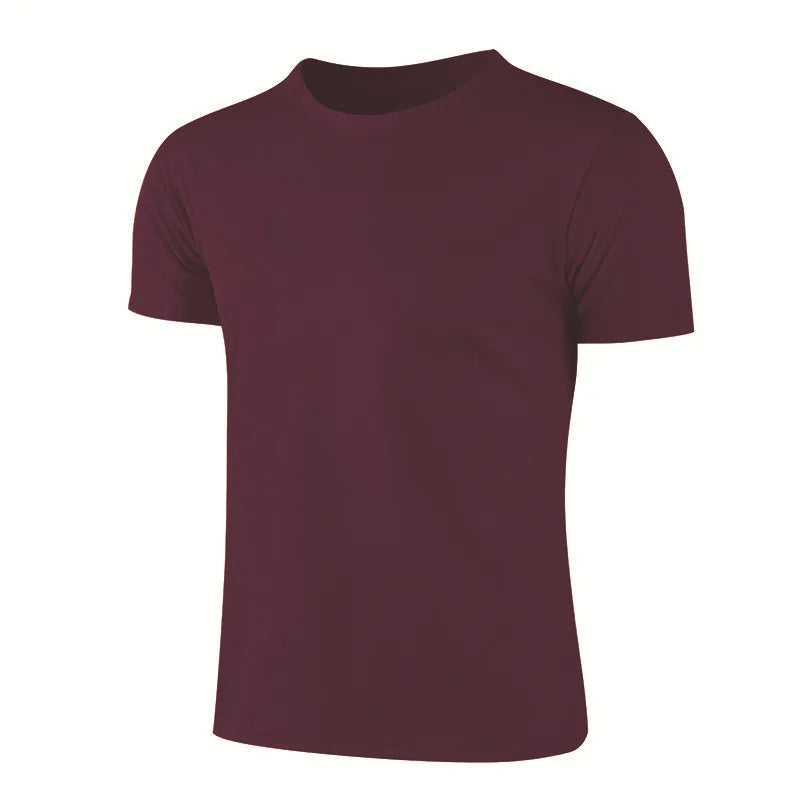Quick-drying Round Neck Sport T-shirt Gym Jerseys Fitness Shirt Trainer Running T-shirt Men Breathable Sportswear Class Service