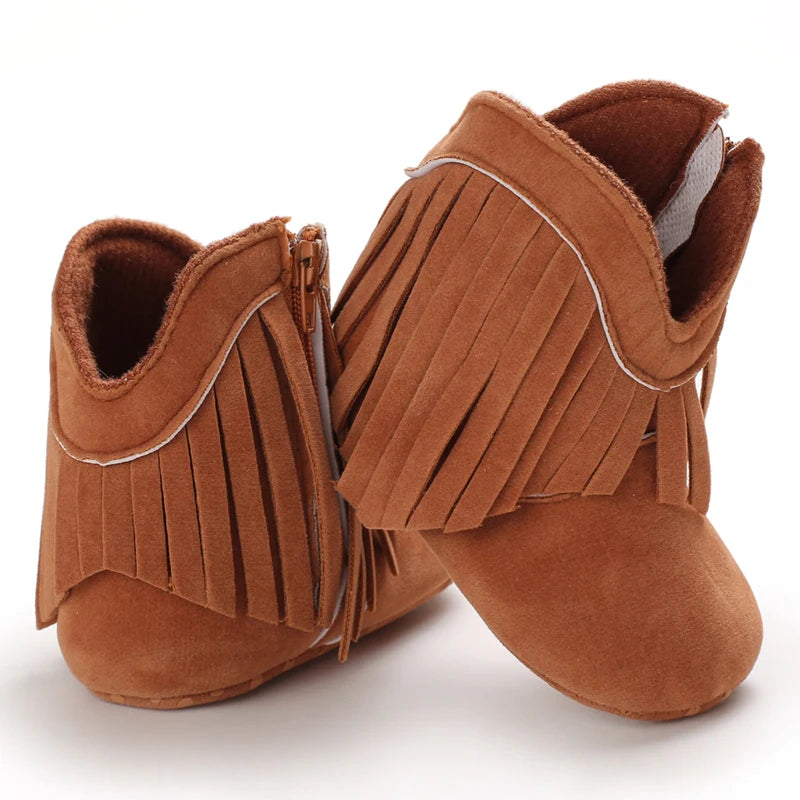 Fashionable Tassel Baby Boots Autumn Winter Casual Comfortable Shoes for Boys And Girls 0-18 Months Walking Shoes