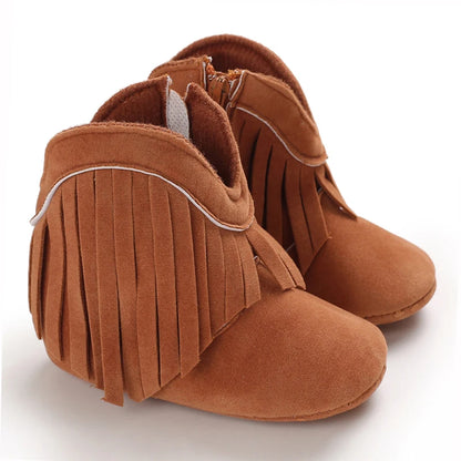 Fashionable Tassel Baby Boots Autumn Winter Casual Comfortable Shoes for Boys And Girls 0-18 Months Walking Shoes