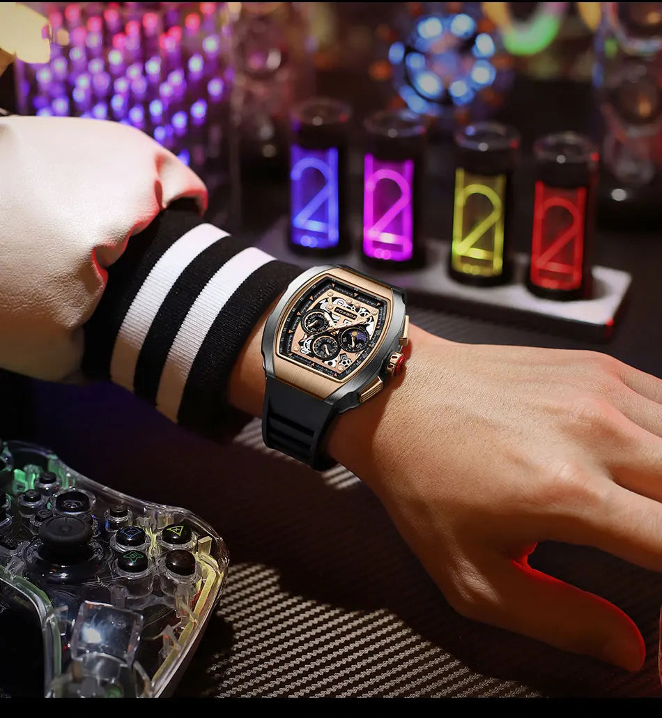 Relogio Masculino FOXBOX Men Watch LIGE Top Brand Luxury Military Square Watch Men Military Waterproof Quartz Watches For Men