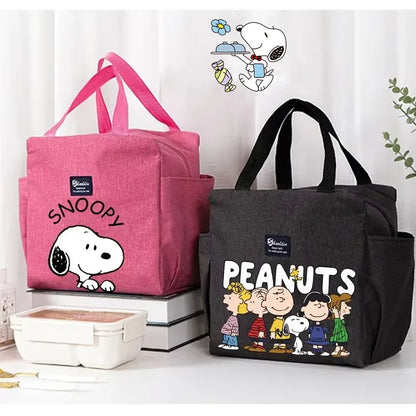 Snoopys Portable Lunch Drink Carrier Insulated Bag Fresh Cooler Pouch Food Thermal Box Tote Picnic Container Bags Cute Kids Gift