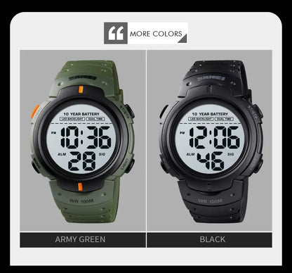 Skmei Led Light Display Chrono Digital Sport Watches Mens 10bar Top Waterproof Wristwatch 10 Year Battery Life Alarm Date Clock