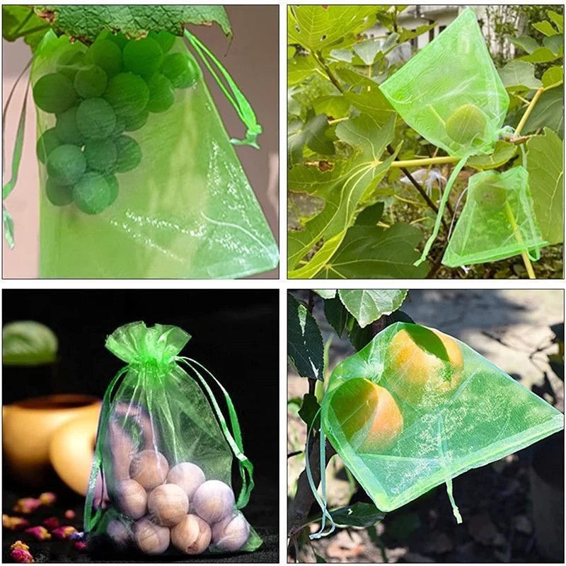1/5/50/100Pcs Grapes Fruit Protection Bags Pest Control Anti-Bird Garden Netting Bags Mesh Agricultural Tree Garden Tool Bags