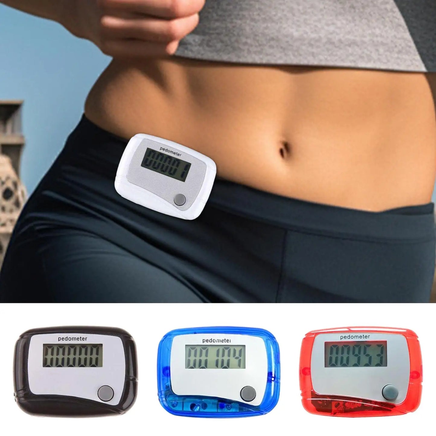 Pedometer for Walking Digital Fitness Sports Walk Meter 3D Step Pedometer for Sports Running Training Hiking Backpacking Travel