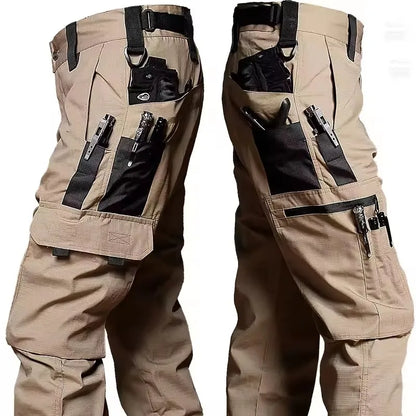 Multi-pocket Work Pants Men Waterproof Straight-leg Cargo Pants Outdoors Wear-resistant Hiking Casual Pants Spring Male Joggers