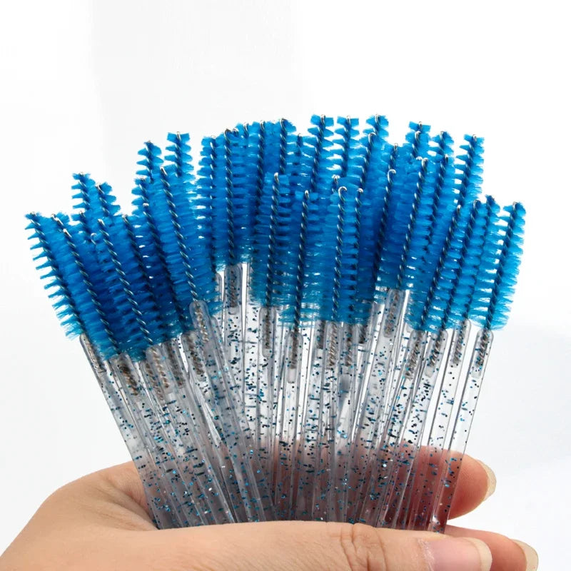 HOT 5/25/50pcs Mascara Wands Applicator Cosmetics Eyelash Brush Comb Crystal Eyelash Brushes Makeup Beauty Wholesale Eye Brush