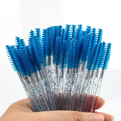 HOT 5/25/50pcs Mascara Wands Applicator Cosmetics Eyelash Brush Comb Crystal Eyelash Brushes Makeup Beauty Wholesale Eye Brush