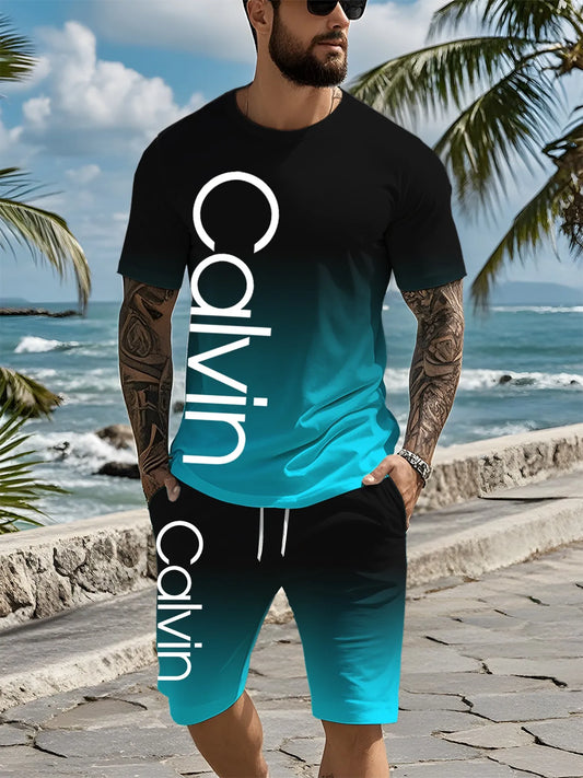 The new high-end men's 2025 suit features a casual color combination and a novel summer outfit