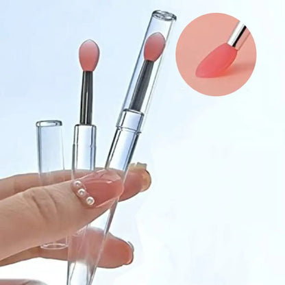 1PC Women Lip Brushes Transparent Crystal Handle Silicone Lip Brushes with Dust Cap Lip Gloss Makeup Applicator Cosmetic Tool