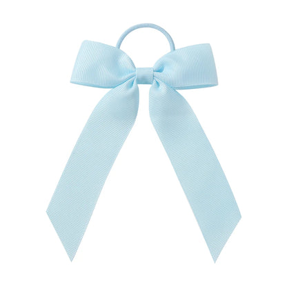 1PC Solid Color Ribbon Pigtail Hair Bows Elastic Hair Bands Holders Ties Hair Accessories for Baby Girls Infants Toddler