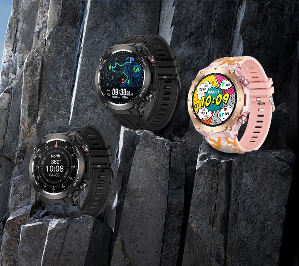 2025 GPS New Men Dual-band Positioning Smart Watch Men AMOLED Compass Waterproof 650mAh Battery Military Sport Watches New