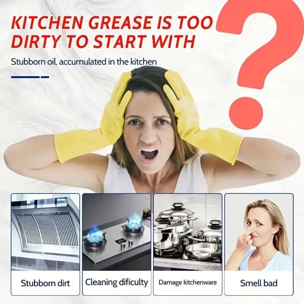 Heavy Duty Kitchen Grease Remover Oil Stain Cleaner Heavy Oil Remover Easily Cleans Stoves Oven Range Hoods Grease Removal Spray