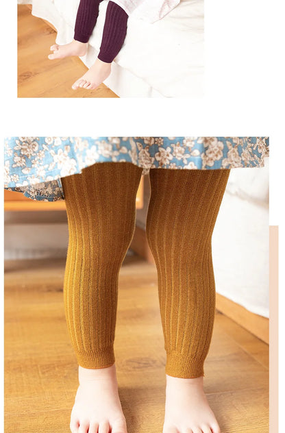 1-6 Years Girls Toddler Baby Basic Ribbed Sweater and Leggings Footless Tights Kids Little Girls Dress Bottom Top Pants