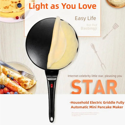Electric Crepe Maker Cake Maker Machine Breakfast Pizza Baker Pancake Baking Pan Non-Stick Pan Chinese Spring Roll Cooking Pan