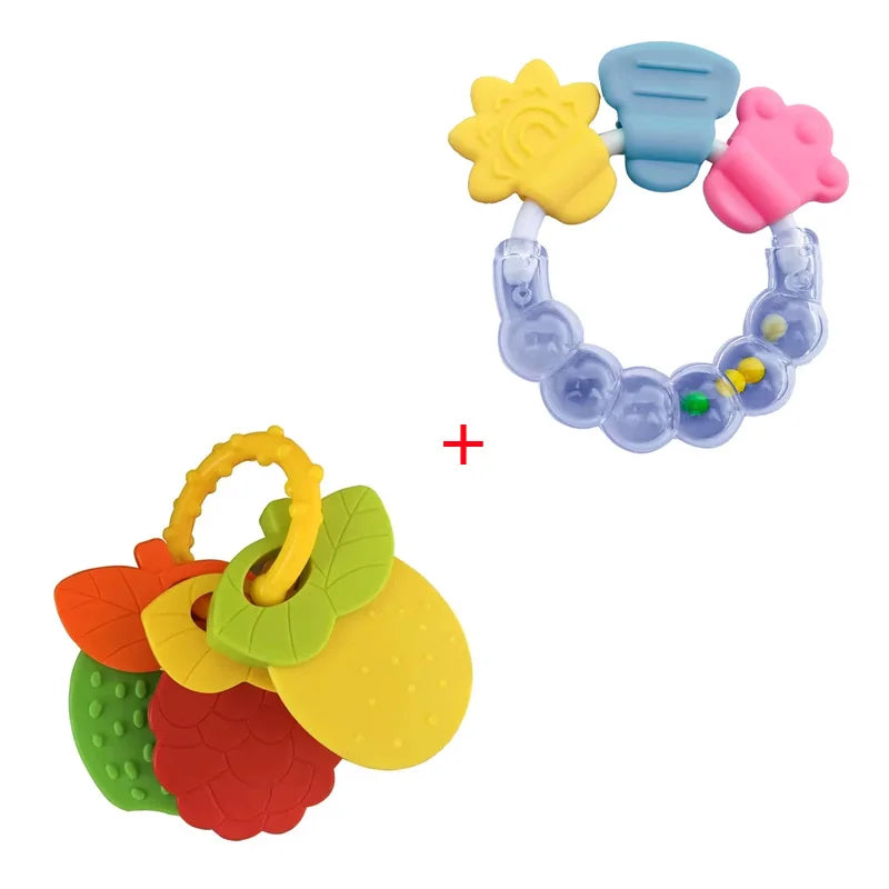 Silicone Teethers for Baby Things Newborn Chews Food Grade Teethers Training Bed Toy  Baby fruit item Feeding Infant Rattle