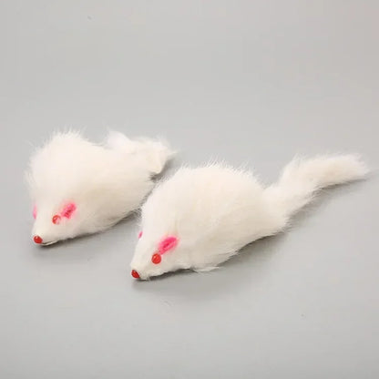 1/5PC Cat Mice Toys False Mouse Cat Toy Long Tail Mice Soft Real Rabbit Fur Toy For Cats Plush Rat Playing Chew Toy Pet Supplies