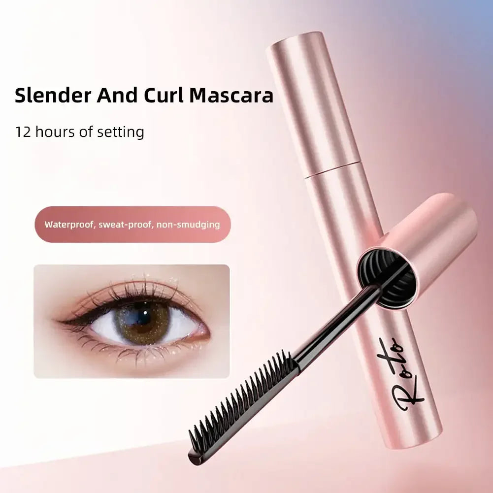 Silk Fiber Matte Mascara Makeup Ultra-Fine Brush Lengthens Eyelashes Waterproof Fast Dry Brown Black Curling Mascara Comestic
