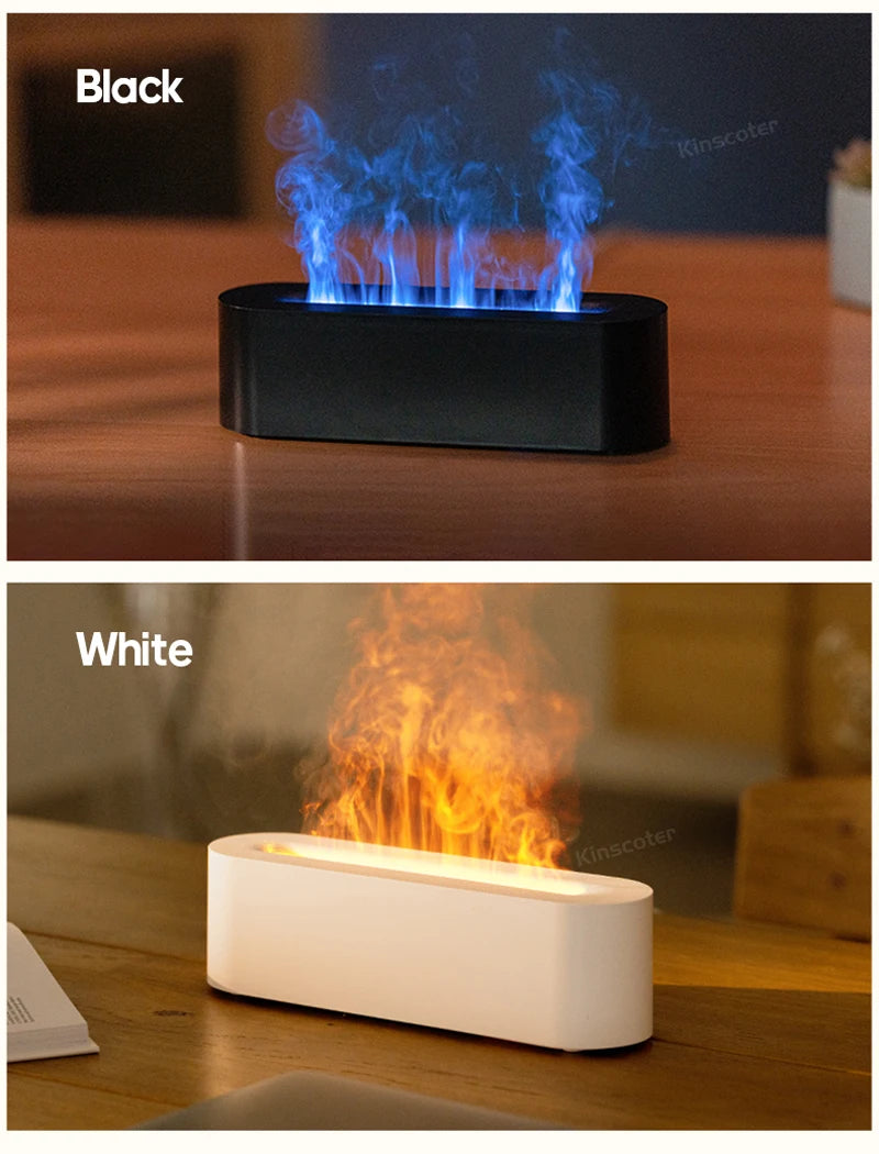Simulated Flame Aromatherapy Diffuser USB Air Humidifier Desktop Purifier Supports Essential Oil Aroma Cool Mist Difusor