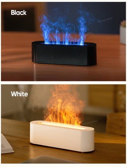 Simulated Flame Aromatherapy Diffuser USB Air Humidifier Desktop Purifier Supports Essential Oil Aroma Cool Mist Difusor