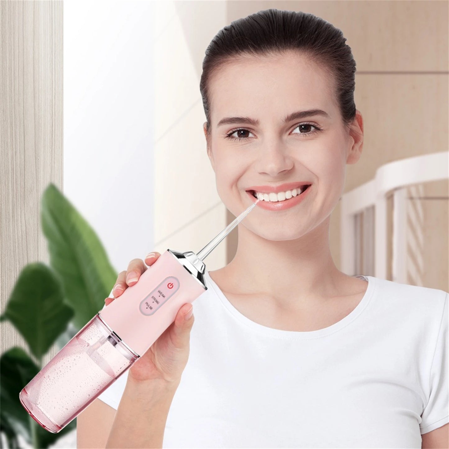 Portable Oral Irrigator Dental Water Flosser USB Water Jet Floss 4 Jet Tip 220ml 3 Modes IPX7 1400rpm Mouth Washing Machine