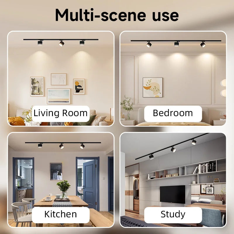 GX53 LED Track Spotlights Replaceable light bulb 110V 220V track Lights for Home Decor Living Room Kitchen Ceiling Lamp Decorate