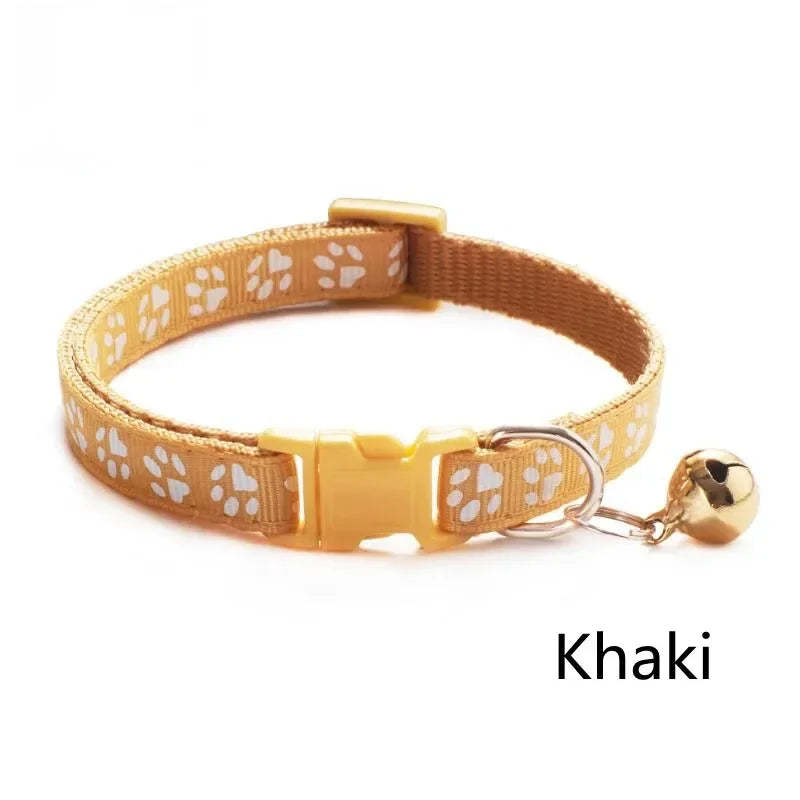 1/3/6/12/18Pcs Hot Pet Cat Bell Collar Dog Print Cat Collar Multi-Color Optional Necklace Ring Cat Rope Collar Pet Supplies