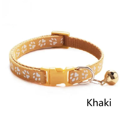 1/3/6/12/18Pcs Hot Pet Cat Bell Collar Dog Print Cat Collar Multi-Color Optional Necklace Ring Cat Rope Collar Pet Supplies