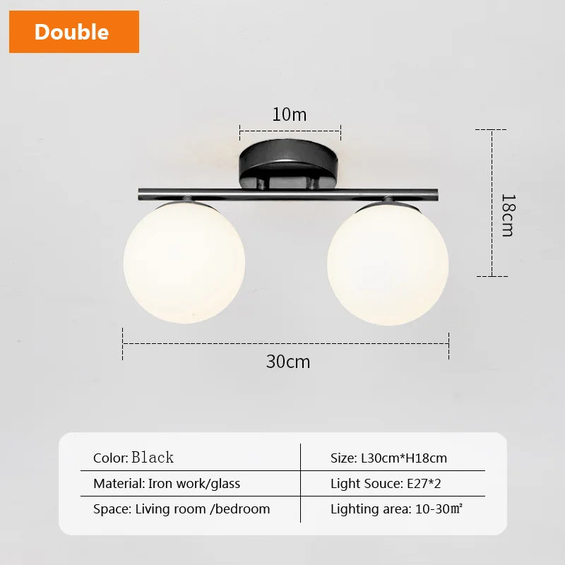 Modern LED Glass Ceiling Lights Full Copper Orb Glass Lamps Aisle Corridor Entry Living Rooms Bedrooms Home Decor Light Fixtures