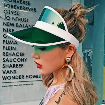 Summer Casual Unisex PVC Outdoor Hat Transparent Visor Party Casual Hat Clear Plastic Adult Sunscreen Cap