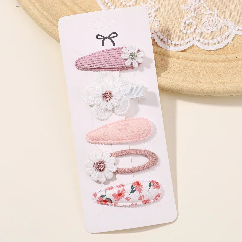 5/7pcs Baby Girl Hair Clips Set Cute Floral Bow Bunny Princess Hairpin for Toddler Girl Lovely Bang Side Clip Hair Accessories