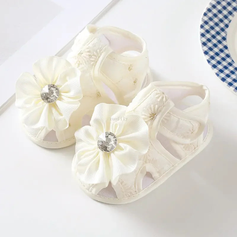 New Children Summer Clogs 0-18M Flower Newborn Infant Baby Girl Princess Bowknot Sandals Toddler Soft Crib Walkers Casual Shoes