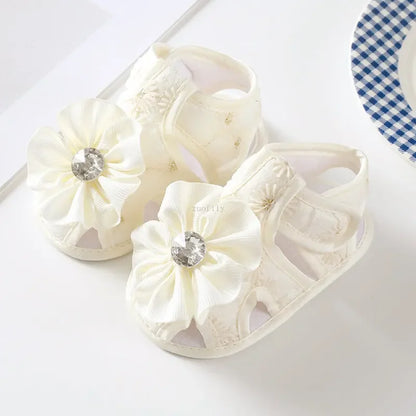 New Children Summer Clogs 0-18M Flower Newborn Infant Baby Girl Princess Bowknot Sandals Toddler Soft Crib Walkers Casual Shoes