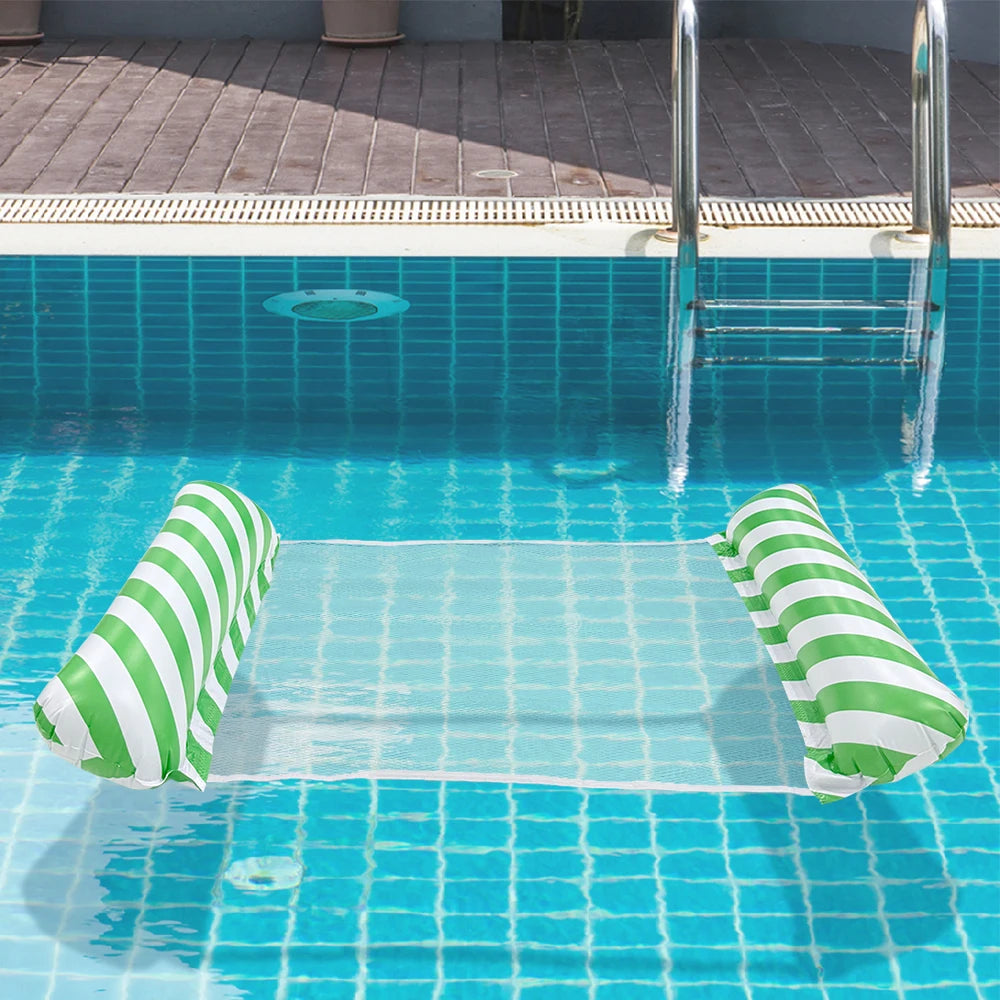 1pc Inflatable  Multi-Purpose Striped Floating Bed , Portable Water Lounge Raft for Swimming Pool Beach, Summer Relaxation