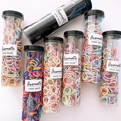 100 Piece/set Elastic Hair Bands Girls Baby Hair Accessories Child Hair Ring Head Rope Scrunchies Headwear Excluding Bottles