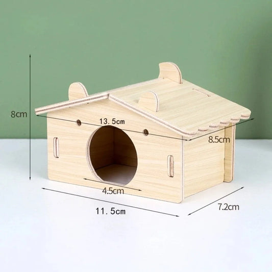 New Wooden Hamster Villa Easy to Install Durable Platform House Cage Accessories Chewable Hamster Climb Toy Pet Supplies