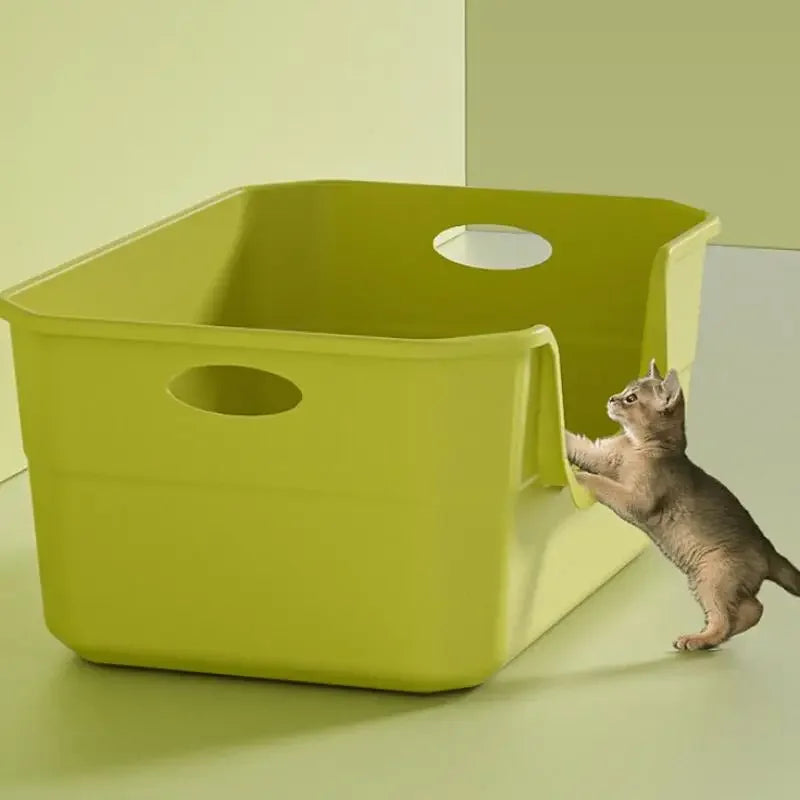 Open-Top Cat Potty Cat Garbage Odor-Resistant Bin Large Capacity Large Size Semi Enclosed Anti-Spla Cat Toilet Pet Supplies