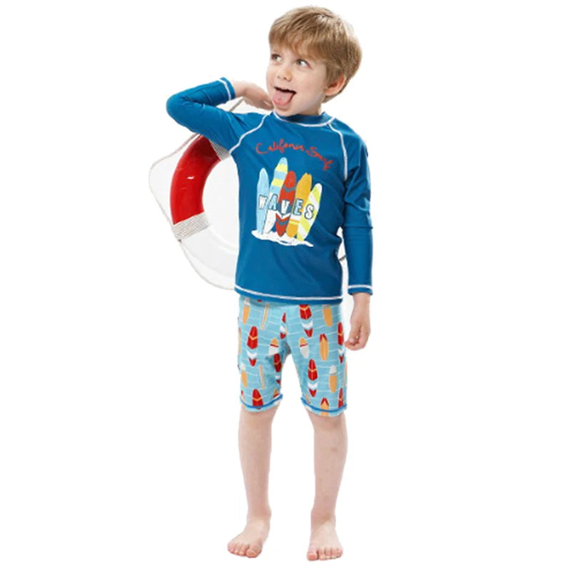 Boys Girls Swimsuit for Kids Toddler 2 to 3 4 5 6 7 8 Years Cute Shark Children's Swimwear Suit Tops+Shorts 2pieces Swim Outfits