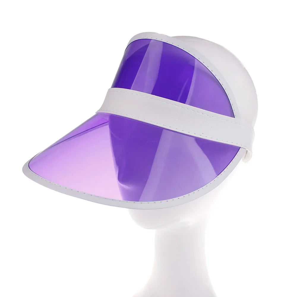 Summer Casual Unisex PVC Outdoor Hat Transparent Visor Party Casual Hat Clear Plastic Adult Sunscreen Cap
