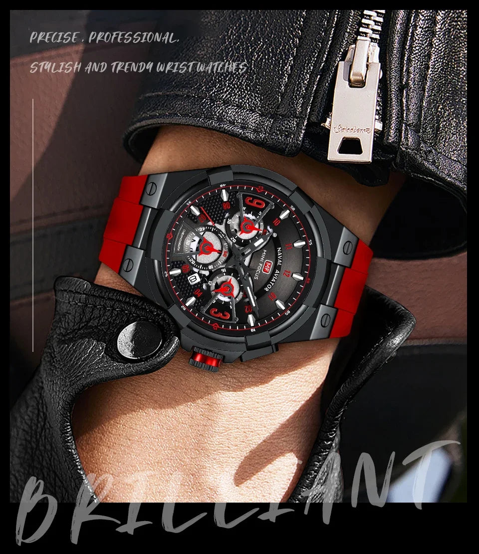 MINI FOCUS Multifunction Quartz Watches for Men Top Brand Luxury Silicone Sport WristWatch Man Clock Fashion Chronograph Watch