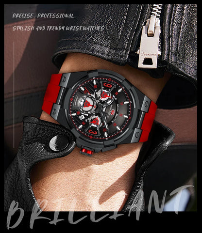 MINI FOCUS Multifunction Quartz Watches for Men Top Brand Luxury Silicone Sport WristWatch Man Clock Fashion Chronograph Watch