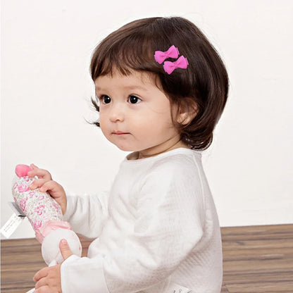 1.2 Inches Solid Colors Mini Hair Bows With Clip For Kids Girls Hairgrips Ribbon Covered Safety Bows Headwear Hair Accessories